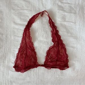 urban outfitters out from under red lace halter bralette